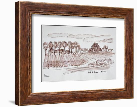 Agricultural landscape towards Mont Saint-Michel, Normandy, France-Richard Lawrence-Framed Photographic Print