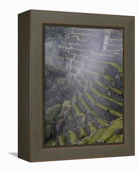 Agricultural Terraces in the Inca City, Machu Picchu, UNESCO World Heritage Site, Peru, South Ameri-Simon Montgomery-Framed Premier Image Canvas