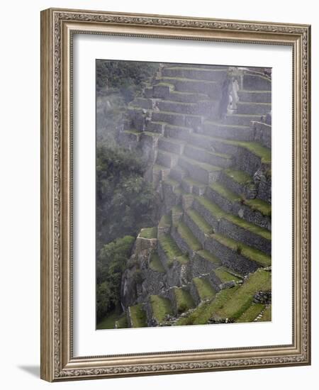 Agricultural Terraces in the Inca City, Machu Picchu, UNESCO World Heritage Site, Peru, South Ameri-Simon Montgomery-Framed Photographic Print