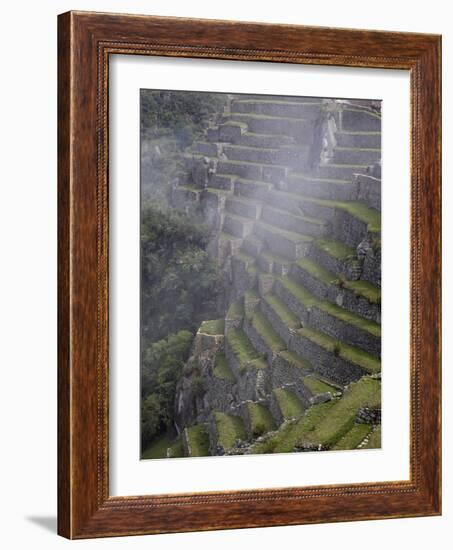 Agricultural Terraces in the Inca City, Machu Picchu, UNESCO World Heritage Site, Peru, South Ameri-Simon Montgomery-Framed Photographic Print