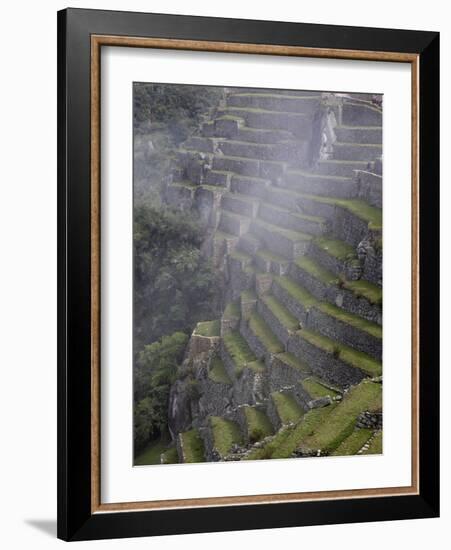 Agricultural Terraces in the Inca City, Machu Picchu, UNESCO World Heritage Site, Peru, South Ameri-Simon Montgomery-Framed Photographic Print