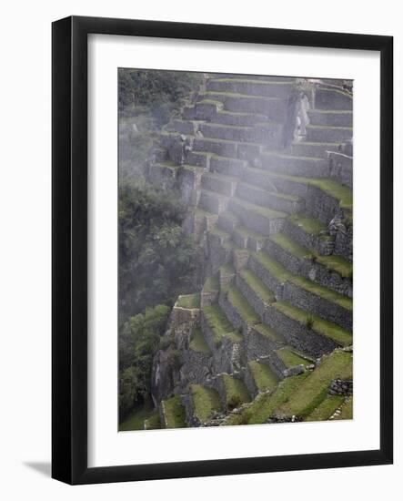 Agricultural Terraces in the Inca City, Machu Picchu, UNESCO World Heritage Site, Peru, South Ameri-Simon Montgomery-Framed Photographic Print