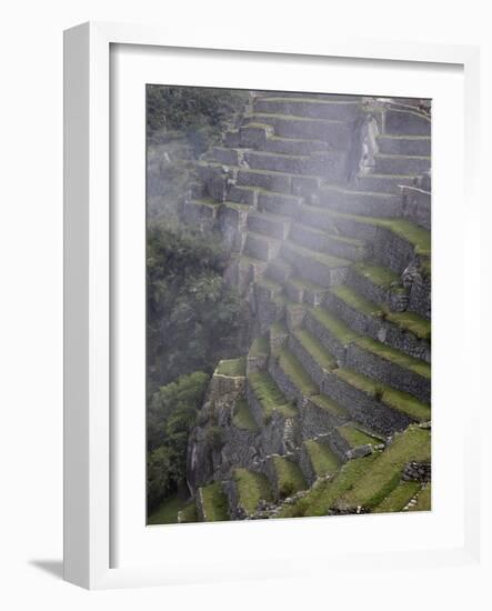 Agricultural Terraces in the Inca City, Machu Picchu, UNESCO World Heritage Site, Peru, South Ameri-Simon Montgomery-Framed Photographic Print