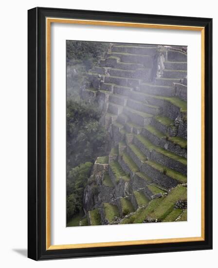 Agricultural Terraces in the Inca City, Machu Picchu, UNESCO World Heritage Site, Peru, South Ameri-Simon Montgomery-Framed Photographic Print