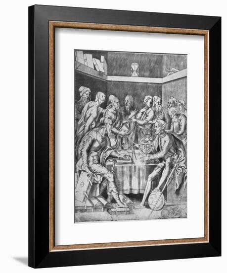 'Agrippa Instructing His Pupils Mathematically', 1553, (1936)-Unknown-Framed Giclee Print