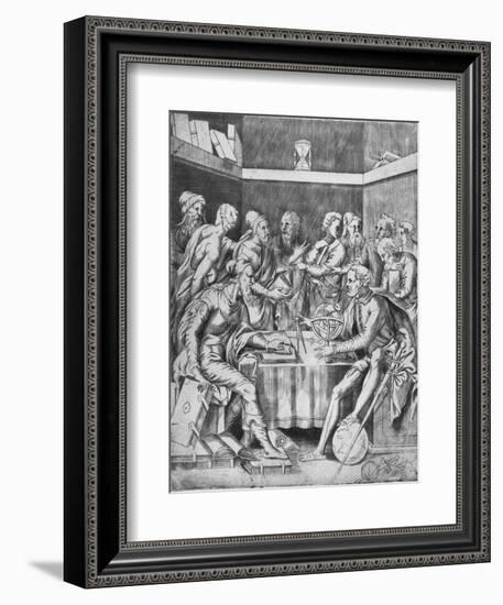 'Agrippa Instructing His Pupils Mathematically', 1553, (1936)-Unknown-Framed Giclee Print