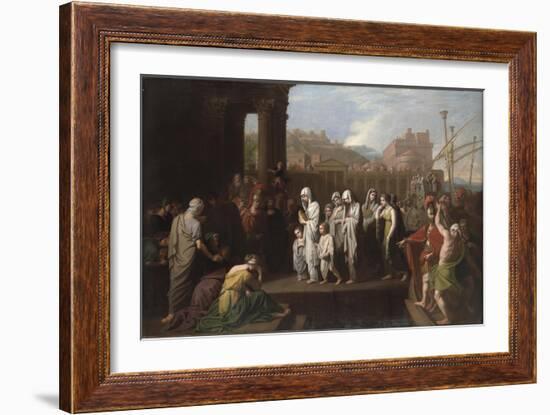 Agrippina Landing at Brundisium with the Ashes of Germanicus, 1768-Benjamin West-Framed Giclee Print