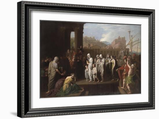 Agrippina Landing at Brundisium with the Ashes of Germanicus, 1768-Benjamin West-Framed Giclee Print