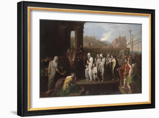 Agrippina Landing at Brundisium with the Ashes of Germanicus, 1768-Benjamin West-Framed Giclee Print