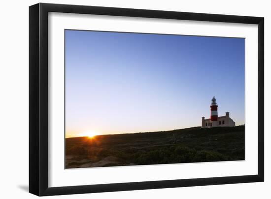 Agulhas lighthouse at Southmost tip of Africa, Agulhas Nat'l Park, Western Cape, South Africa-Christian Kober-Framed Photographic Print