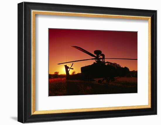 AH-64 Apache combat helicopter-null-Framed Premium Giclee Print