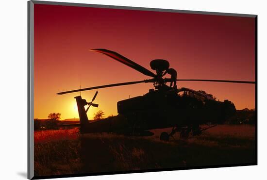 AH-64 Apache combat helicopter-null-Mounted Art Print