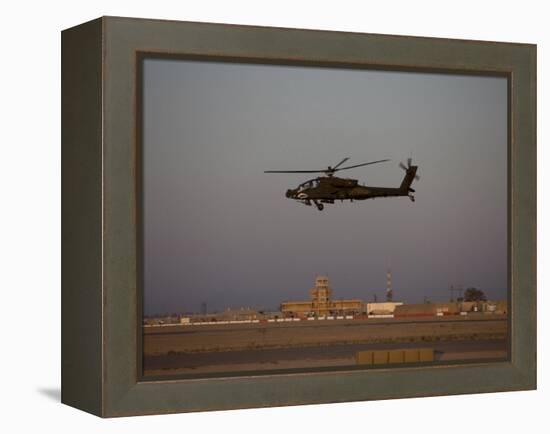 AH-64 Apache Helicopter Flies by the Control Tower on Camp Speicher-Stocktrek Images-Framed Premier Image Canvas