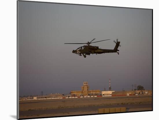 AH-64 Apache Helicopter Flies by the Control Tower on Camp Speicher-Stocktrek Images-Mounted Photographic Print