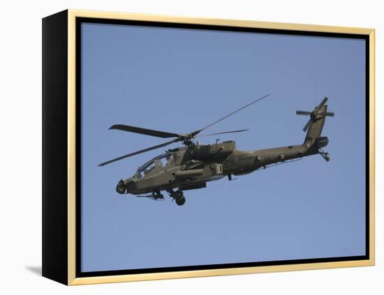 AH-64 Apache in Flight over the Baghdad Hotel in Central Baghdad, Iraq-Stocktrek Images-Framed Premier Image Canvas