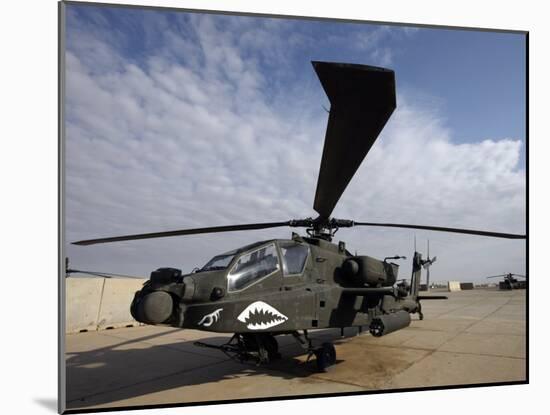 AH-64 Helicopter Sits on the Flight Line at Camp Speicher-Stocktrek Images-Mounted Photographic Print