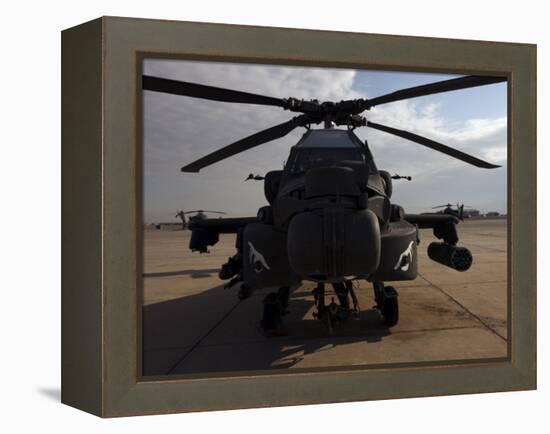 AH-64 Helicopter Sits on the Flight Line at Camp Speicher-Stocktrek Images-Framed Premier Image Canvas