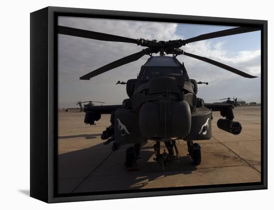 AH-64 Helicopter Sits on the Flight Line at Camp Speicher-Stocktrek Images-Framed Premier Image Canvas