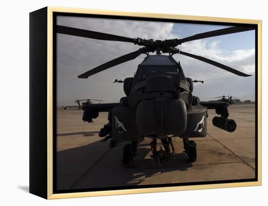 AH-64 Helicopter Sits on the Flight Line at Camp Speicher-Stocktrek Images-Framed Premier Image Canvas