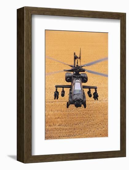 AH-64A Apache flies over fields-null-Framed Premium Giclee Print