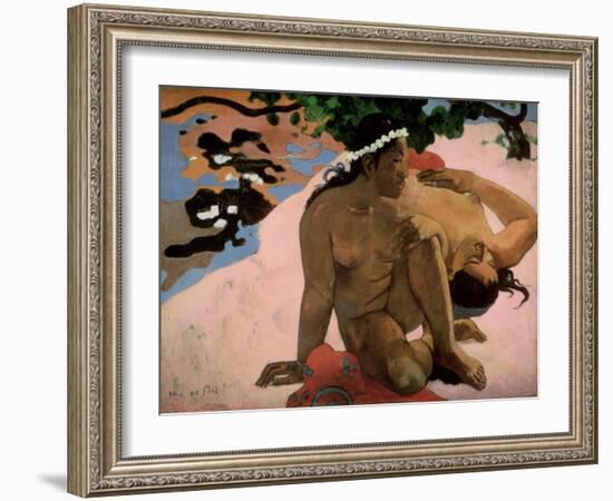 Aha Oe Feii? (Are You Jealous?), 1892-Paul Gauguin-Framed Giclee Print