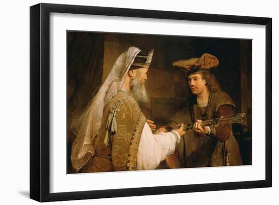 Ahimelech Giving the Sword of Goliath to David, 1680s-Aert de Gelder-Framed Giclee Print