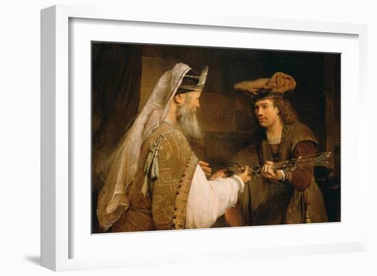 Ahimelech Giving the Sword of Goliath to David, 1680s-Aert de Gelder-Framed Giclee Print