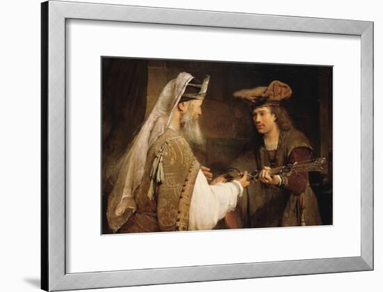 Ahimelech Giving the Sword of Goliath to David-Aert de Gelder-Framed Art Print