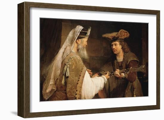 Ahimelech Giving the Sword of Goliath to David-Aert de Gelder-Framed Art Print
