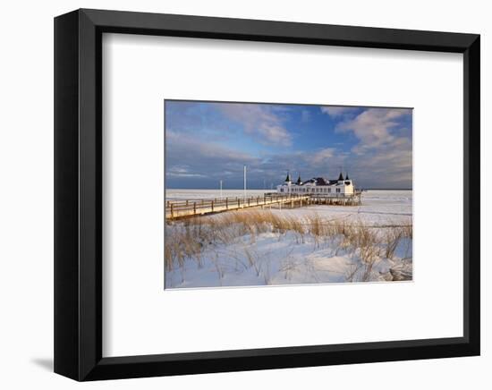 Ahlbeck Pier and Beach, Baltic Sea Resort of Ahlbeck, Usedom, Germany-null-Framed Art Print