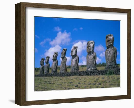 Ahu Akiui, Easter Island, Chile, Pacific-Geoff Renner-Framed Photographic Print