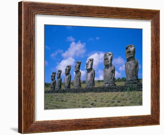 Ahu Akiui, Easter Island, Chile, Pacific-Geoff Renner-Framed Photographic Print