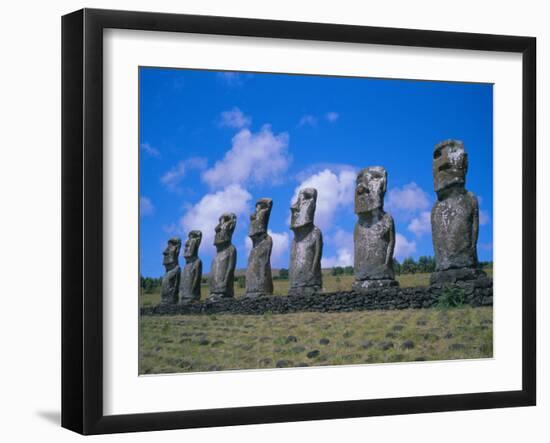 Ahu Akiui, Easter Island, Chile, Pacific-Geoff Renner-Framed Photographic Print