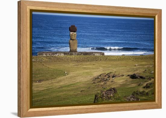 Ahu Tahai, A Moai Statue On Easter Island, Chile, Chilean Territory, Volcanic Island In Polynesia-Karine Aigner-Framed Premier Image Canvas