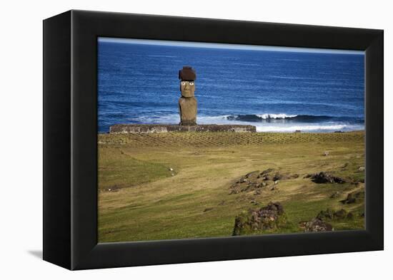 Ahu Tahai, A Moai Statue On Easter Island, Chile, Chilean Territory, Volcanic Island In Polynesia-Karine Aigner-Framed Premier Image Canvas