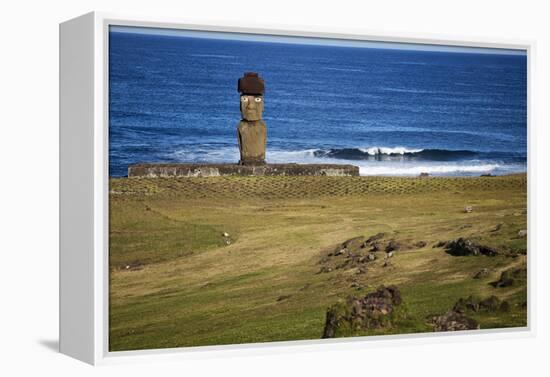 Ahu Tahai, A Moai Statue On Easter Island, Chile, Chilean Territory, Volcanic Island In Polynesia-Karine Aigner-Framed Premier Image Canvas