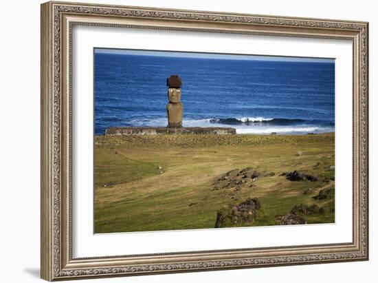 Ahu Tahai, A Moai Statue On Easter Island, Chile, Chilean Territory, Volcanic Island In Polynesia-Karine Aigner-Framed Photographic Print