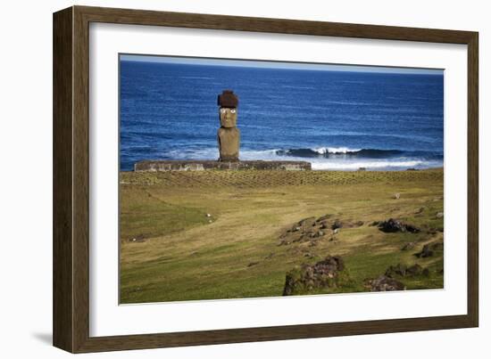 Ahu Tahai, A Moai Statue On Easter Island, Chile, Chilean Territory, Volcanic Island In Polynesia-Karine Aigner-Framed Photographic Print