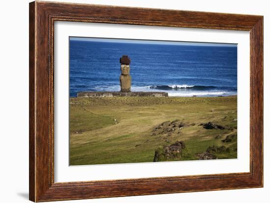 Ahu Tahai, A Moai Statue On Easter Island, Chile, Chilean Territory, Volcanic Island In Polynesia-Karine Aigner-Framed Photographic Print