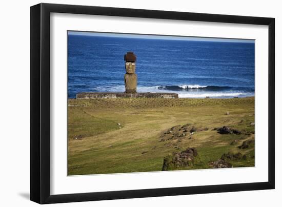 Ahu Tahai, A Moai Statue On Easter Island, Chile, Chilean Territory, Volcanic Island In Polynesia-Karine Aigner-Framed Photographic Print