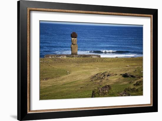 Ahu Tahai, A Moai Statue On Easter Island, Chile, Chilean Territory, Volcanic Island In Polynesia-Karine Aigner-Framed Photographic Print