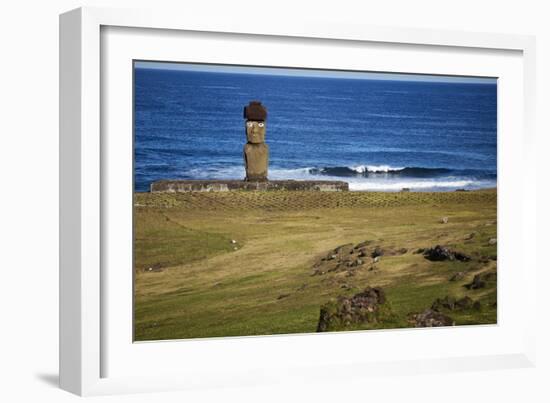 Ahu Tahai, A Moai Statue On Easter Island, Chile, Chilean Territory, Volcanic Island In Polynesia-Karine Aigner-Framed Photographic Print