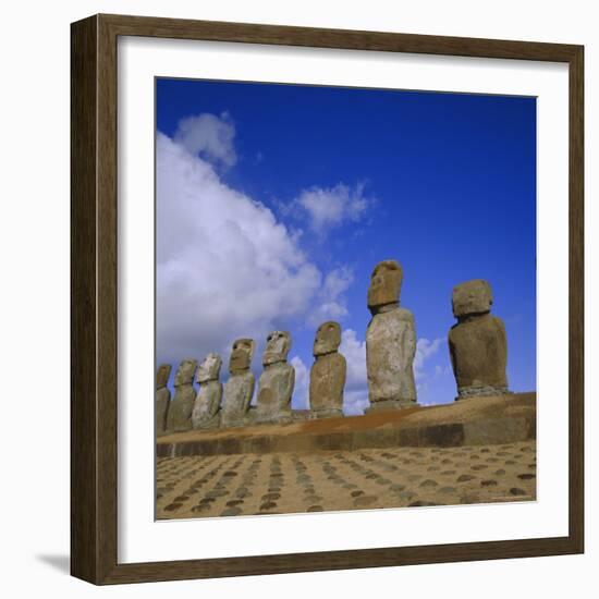 Ahu Tongariki, Easter Island, Chile, Pacific-Geoff Renner-Framed Photographic Print