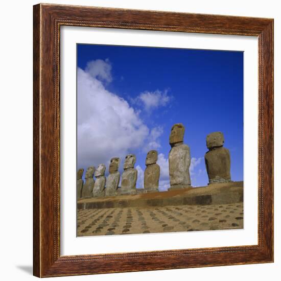 Ahu Tongariki, Easter Island, Chile, Pacific-Geoff Renner-Framed Photographic Print