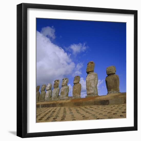 Ahu Tongariki, Easter Island, Chile, Pacific-Geoff Renner-Framed Photographic Print