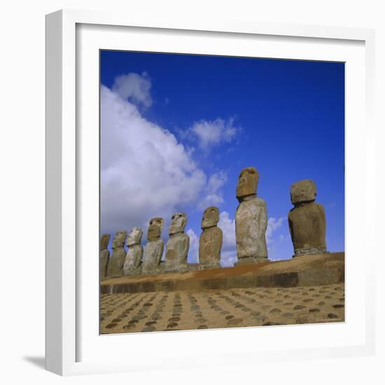 Ahu Tongariki, Easter Island, Chile, Pacific-Geoff Renner-Framed Photographic Print