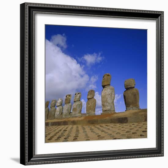 Ahu Tongariki, Easter Island, Chile, Pacific-Geoff Renner-Framed Photographic Print