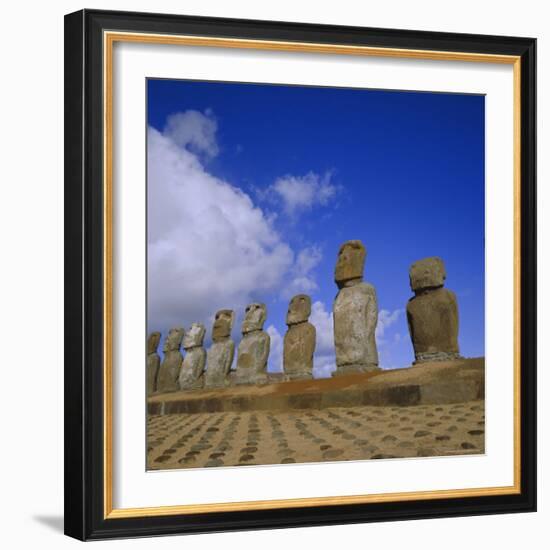 Ahu Tongariki, Easter Island, Chile, Pacific-Geoff Renner-Framed Photographic Print