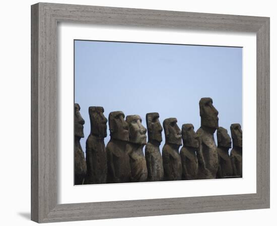 Ahu Tongariki, Easter Island (Rapa Nui), Unesco World Heritage Site, Chile, South America-Michael Snell-Framed Photographic Print