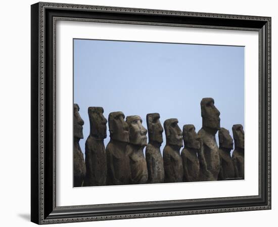 Ahu Tongariki, Easter Island (Rapa Nui), Unesco World Heritage Site, Chile, South America-Michael Snell-Framed Photographic Print